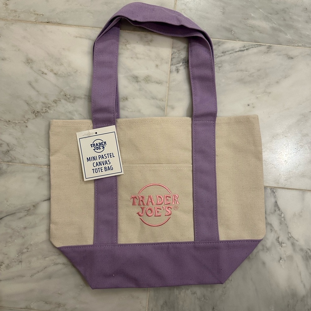 Trader Joe’s Mini Canvas Pastel Tote Bag